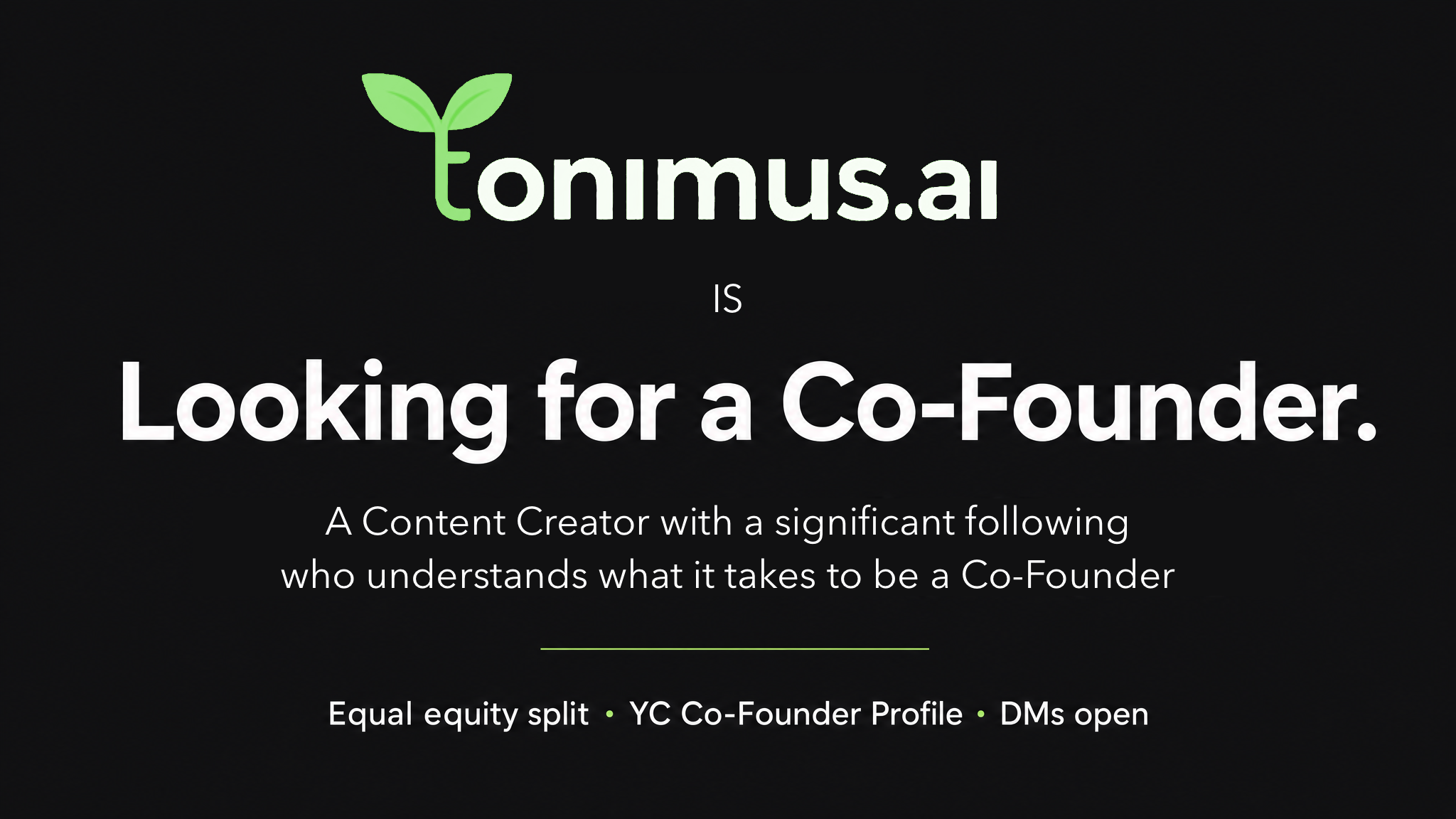 tonimus.ai is looking for a Co-Founder
